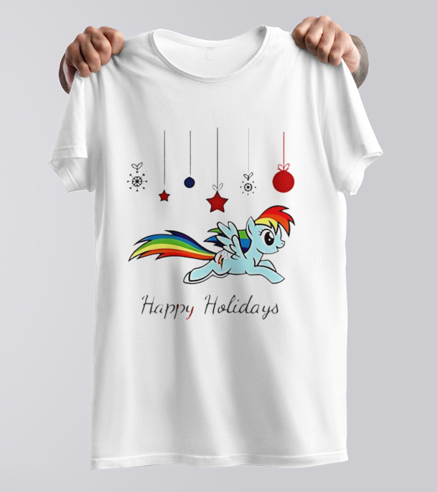 My Little Pony Rainbow Dash Happy Holidays Festive Ornament T-Shirt