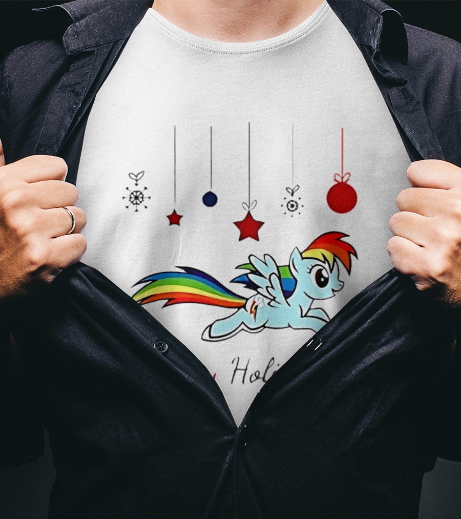 My Little Pony Rainbow Dash Happy Holidays Festive Ornament T-Shirt