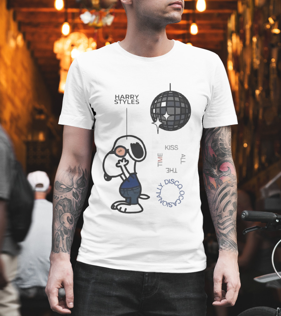 Snoopy Harry Styles Kiss All The Time Disco Occasionally T-Shirt