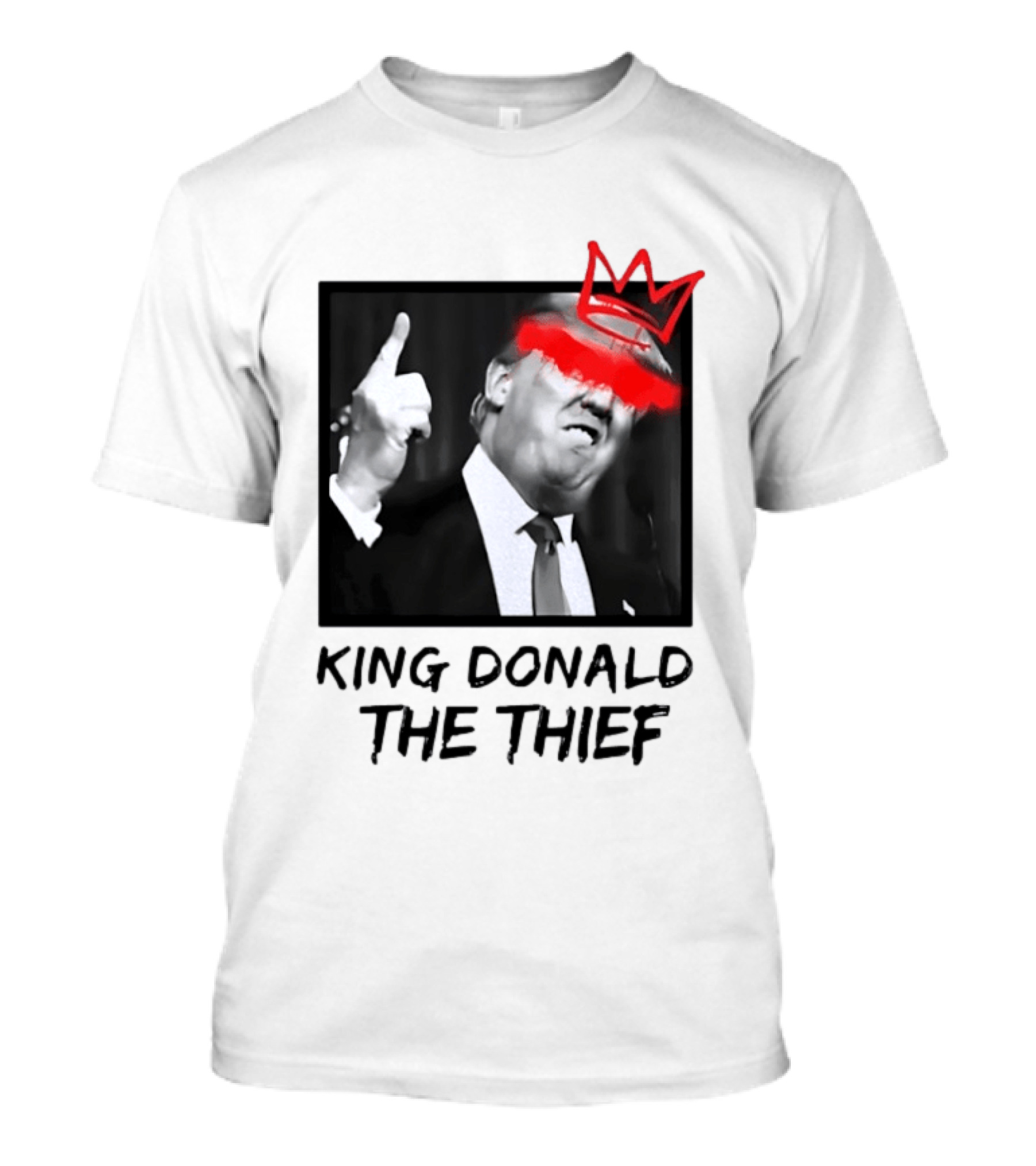 King Donald The Thief Red Crown Graffiti T-Shirt