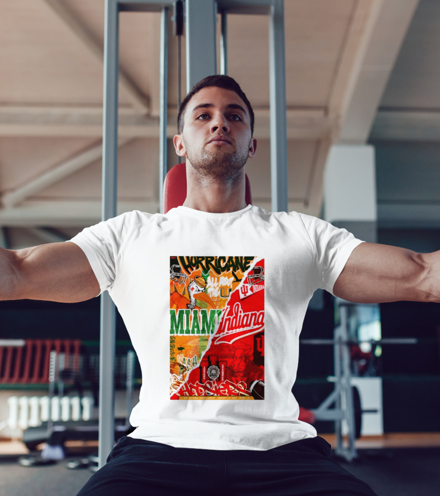 Miami Hurricanes Vs Indiana Hoosiers CFP National Championship January 19 2026 Wynwood Walls T-Shirt