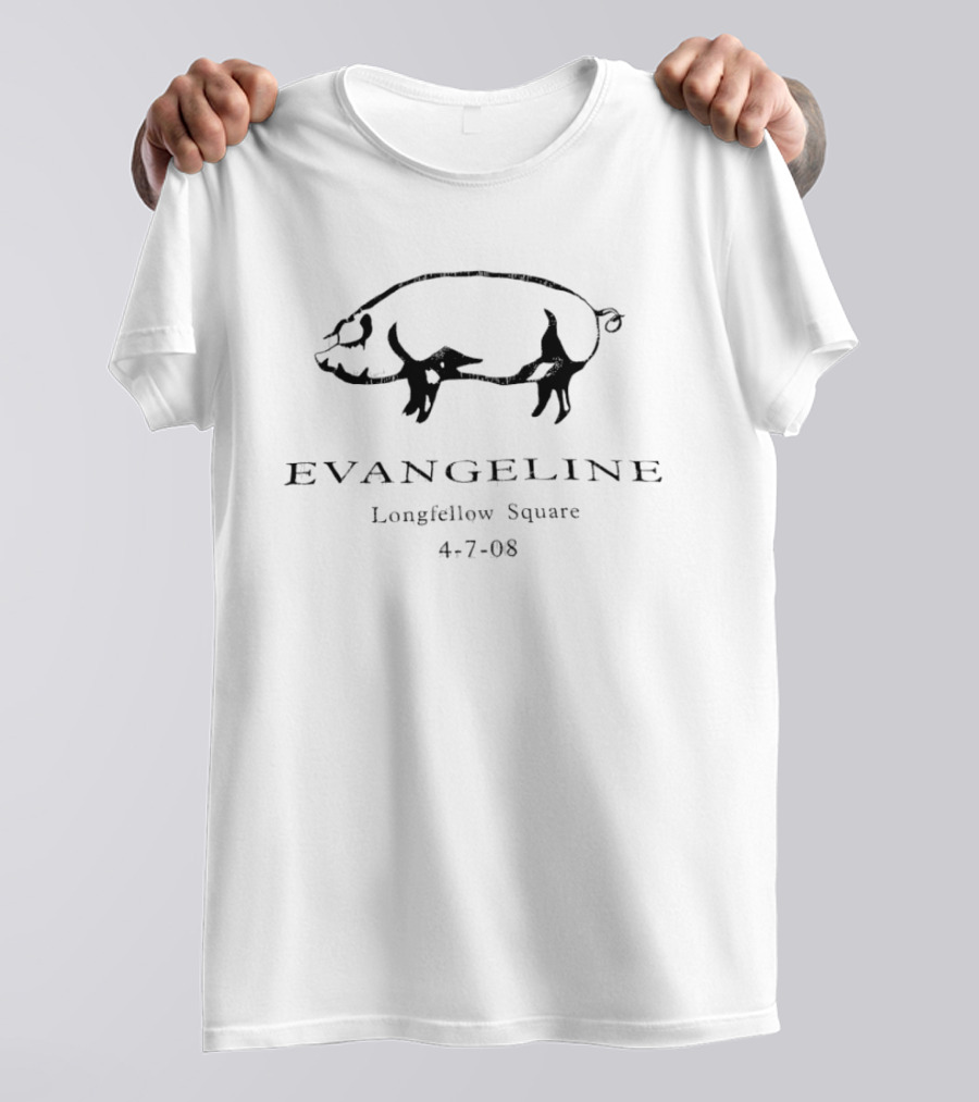 Evangeline Longfellow Square Pig Illustration 4 7 08 T-Shirt