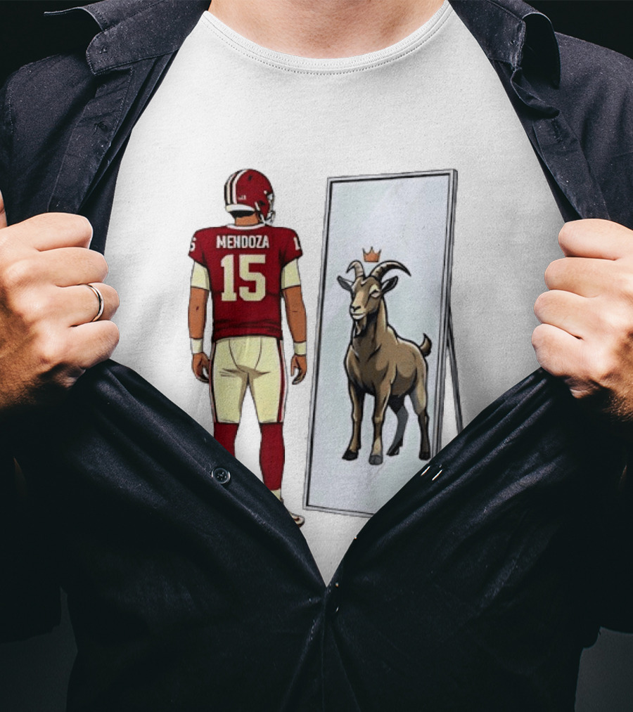 Fernando Mendoza Mirror 15 GOAT Indiana Hoosiers Football T-Shirt