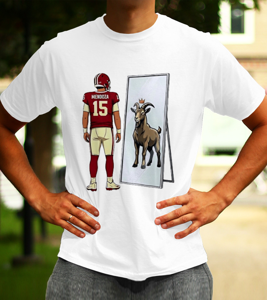 Fernando Mendoza Mirror 15 GOAT Indiana Hoosiers Football T-Shirt