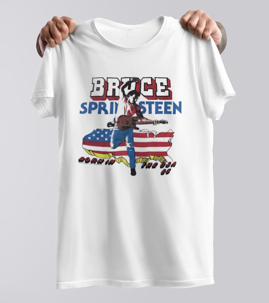 Bruce Springsteen Born In The USA 85 Map Guitar T-Shirt