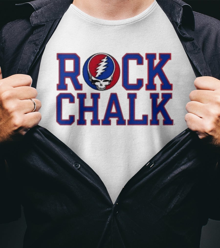 Kansas Rock Chalk Grateful Dead Steal Your Face Collaboration T-Shirt