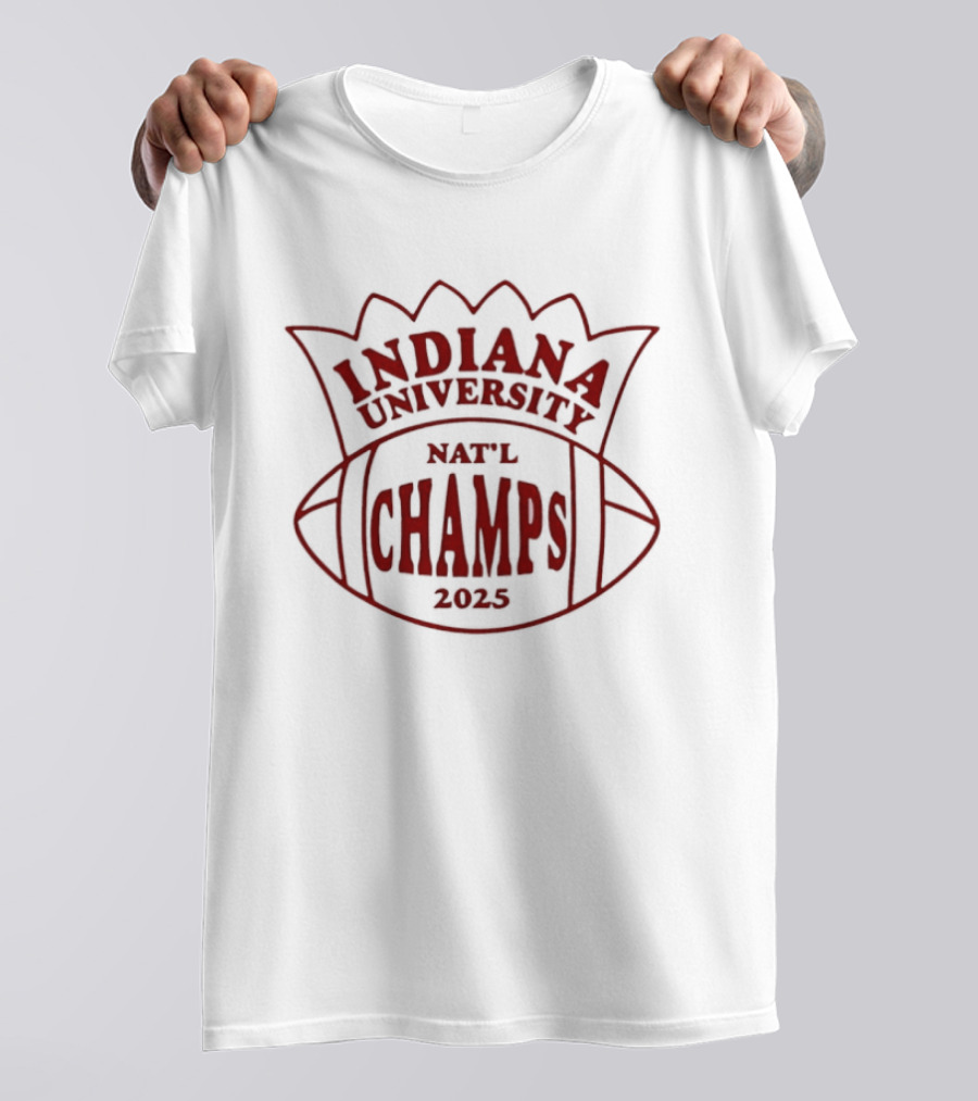 Indiana University NAFL Champs 2025 Football Victory T-Shirt