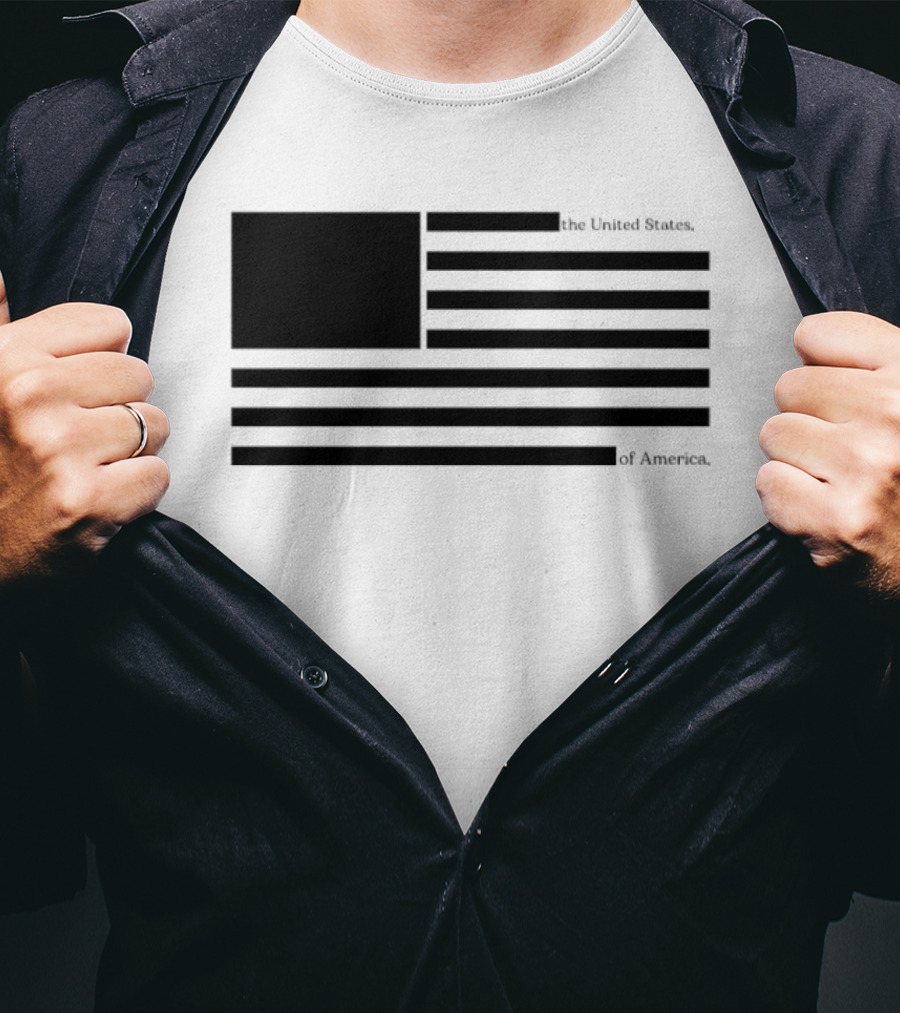 Redacted United States Flag With Blocked Epstein T-Shirt