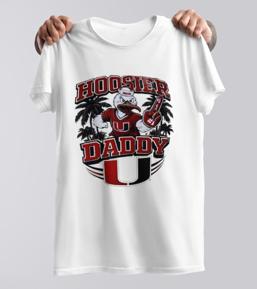 Hoosier Daddy Miami Hurricanes Sebastian The Ibis Number One T-Shirt