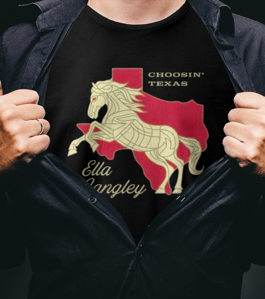 Ella Langley Choosin' Texas Tour 2026 Horse And Texas Map T-Shirt