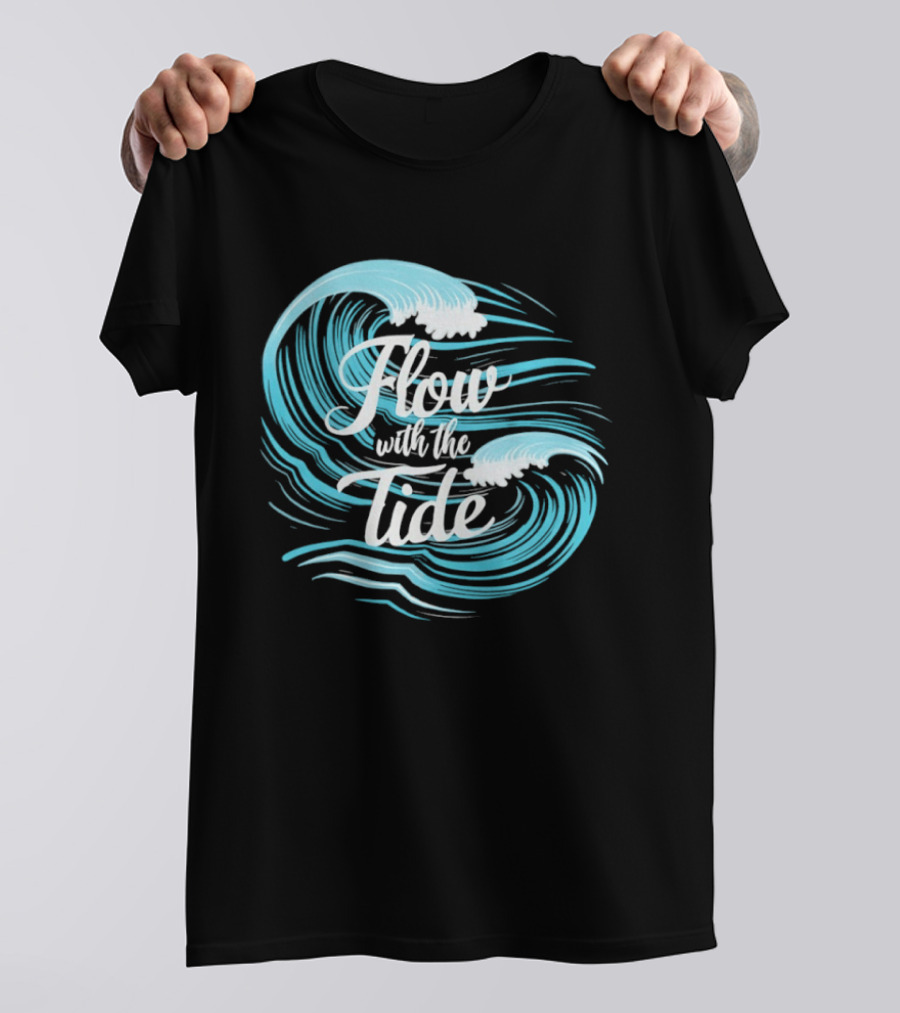 Flow With The Tide Wave Sketch T-Shirt