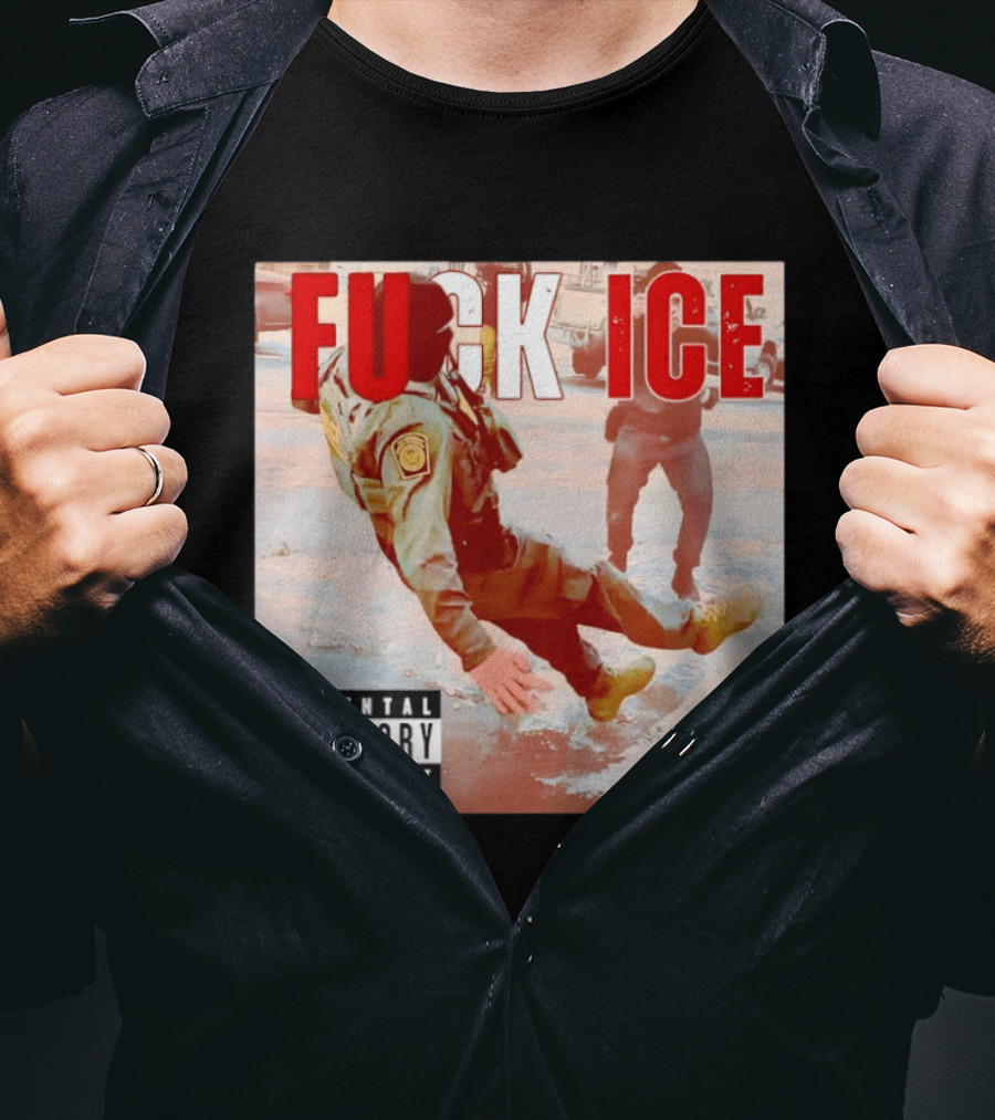 Fuck Ice Anti ICE Album Cover Minnesota Parental Advisory Explicit Content T-Shirt