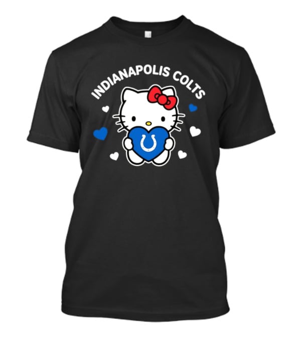 Indianapolis Colts Hello Kitty Blue Heart Valentine 2026 T-Shirt
