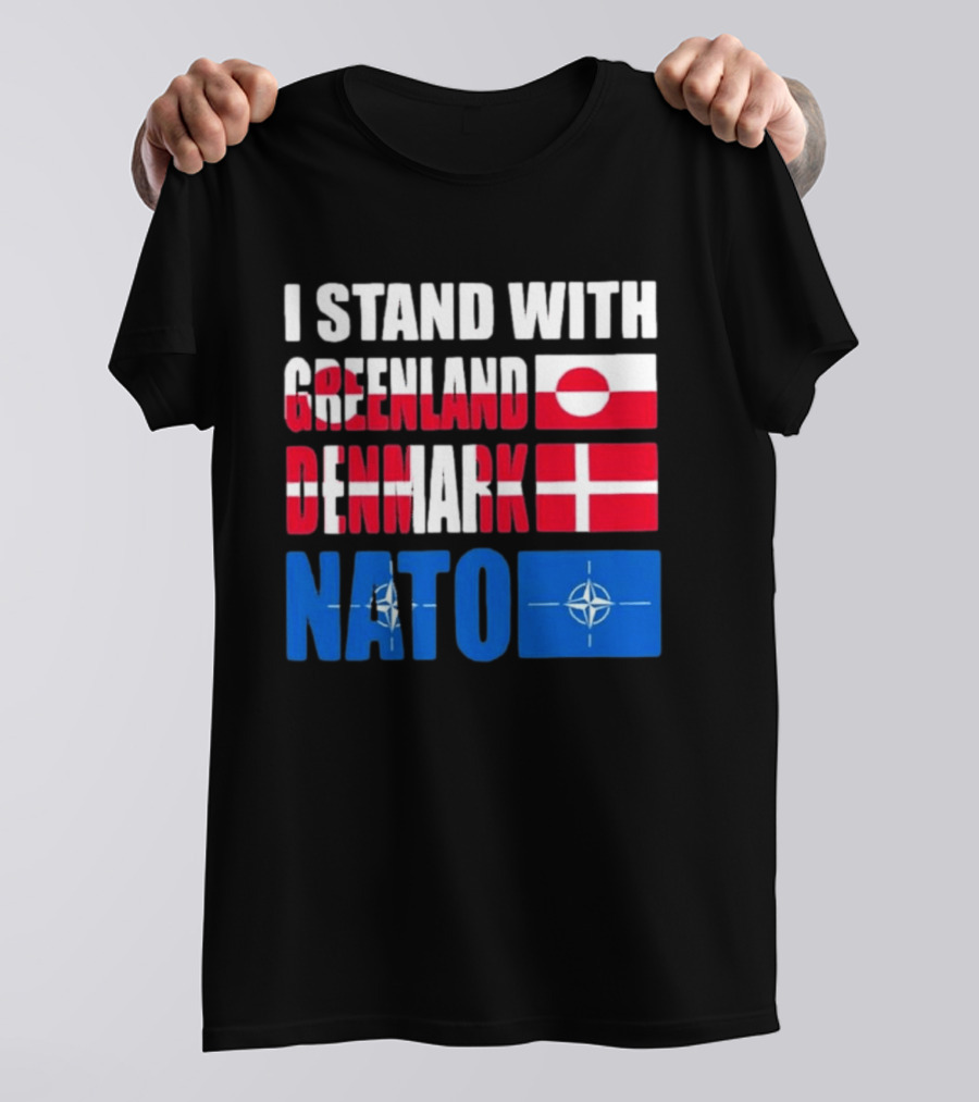 I Stand With Greenland Denmark NATO Flags Support T-Shirt