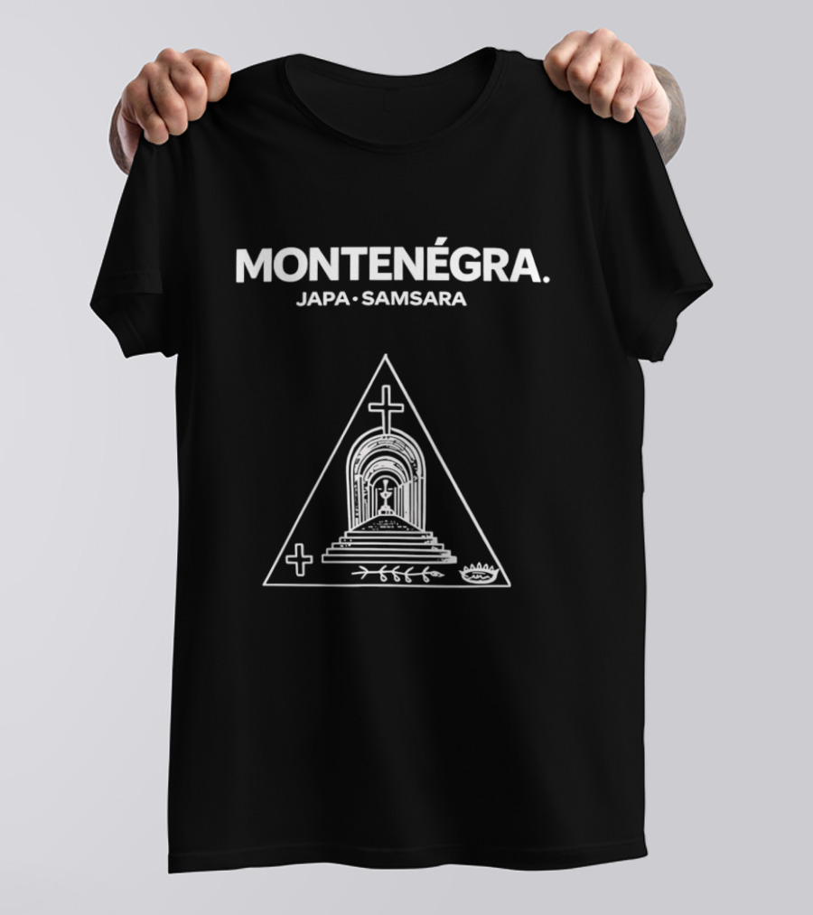 Montenegra Japa Samsara Symbolic Triangle With Cross And Lotus T-Shirt