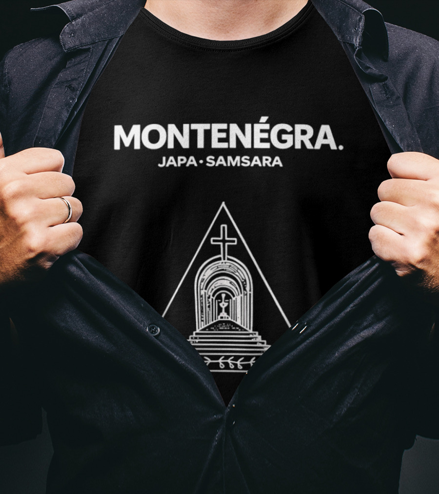 Montenegra Japa Samsara Symbolic Triangle With Cross And Lotus T-Shirt