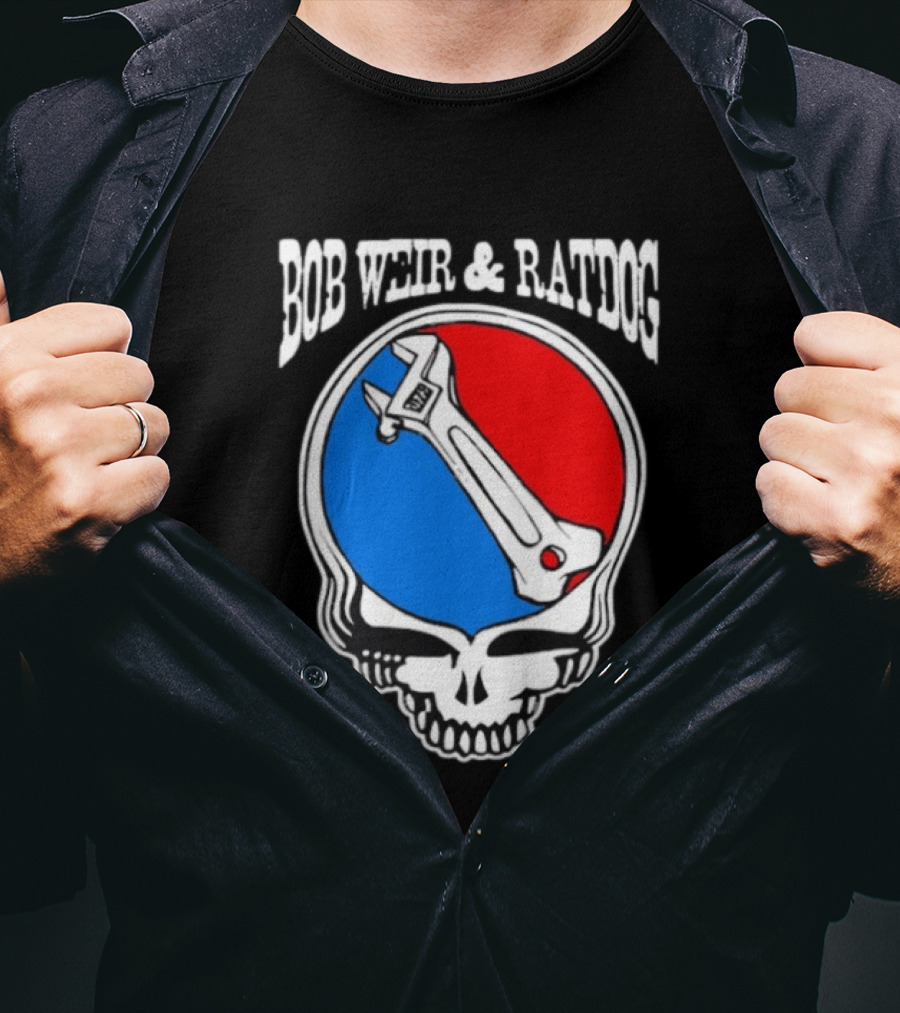 Bob Weir And Ratdog Skull Wrench Red Blue T-Shirt