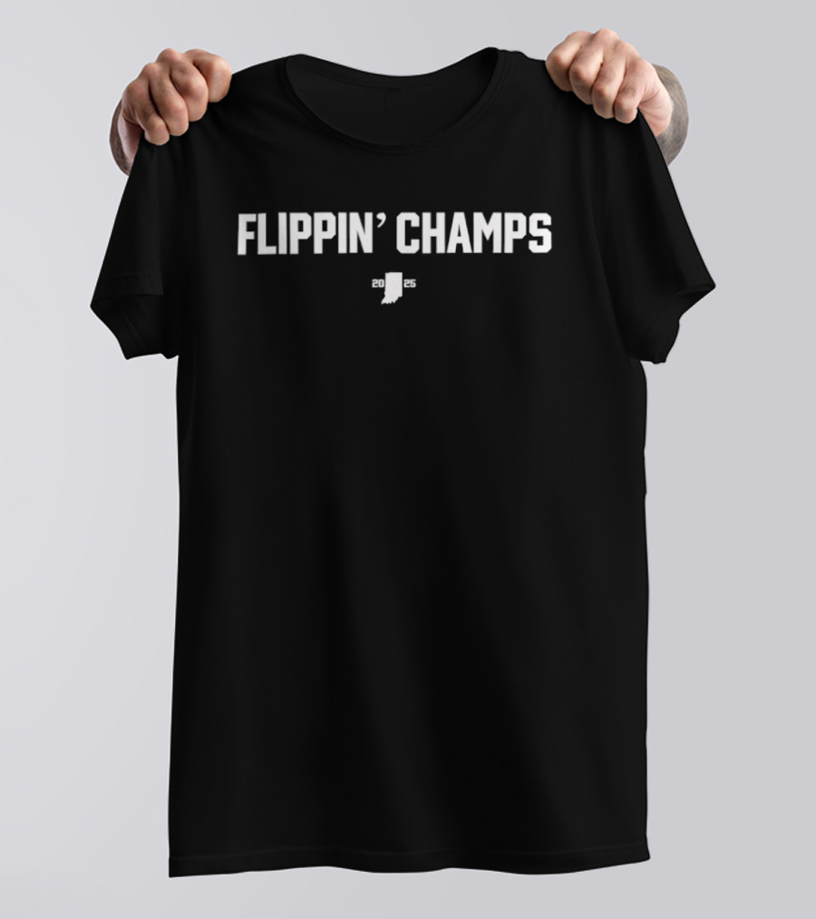 Indiana Hoosiers Flippin' Champs Football 2025 T-Shirt