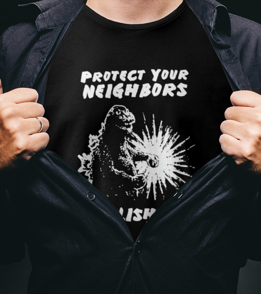 Protect Your Neighbors Abolish Ice Godzilla Monster T-Shirt