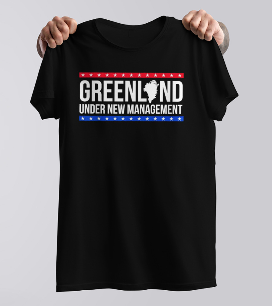 Greenland Under New Management USA Flag Colors Stars T-Shirt