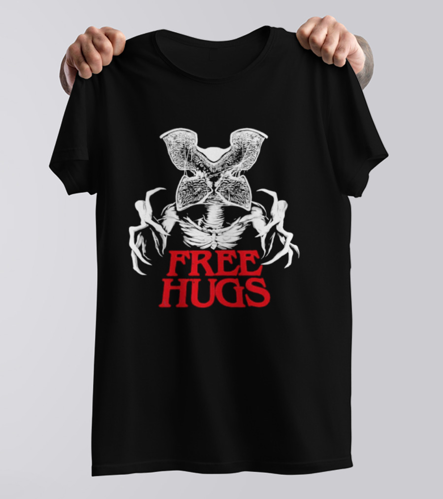 Free Hugs Upside Down Stranger Things Demogorgon T-Shirt