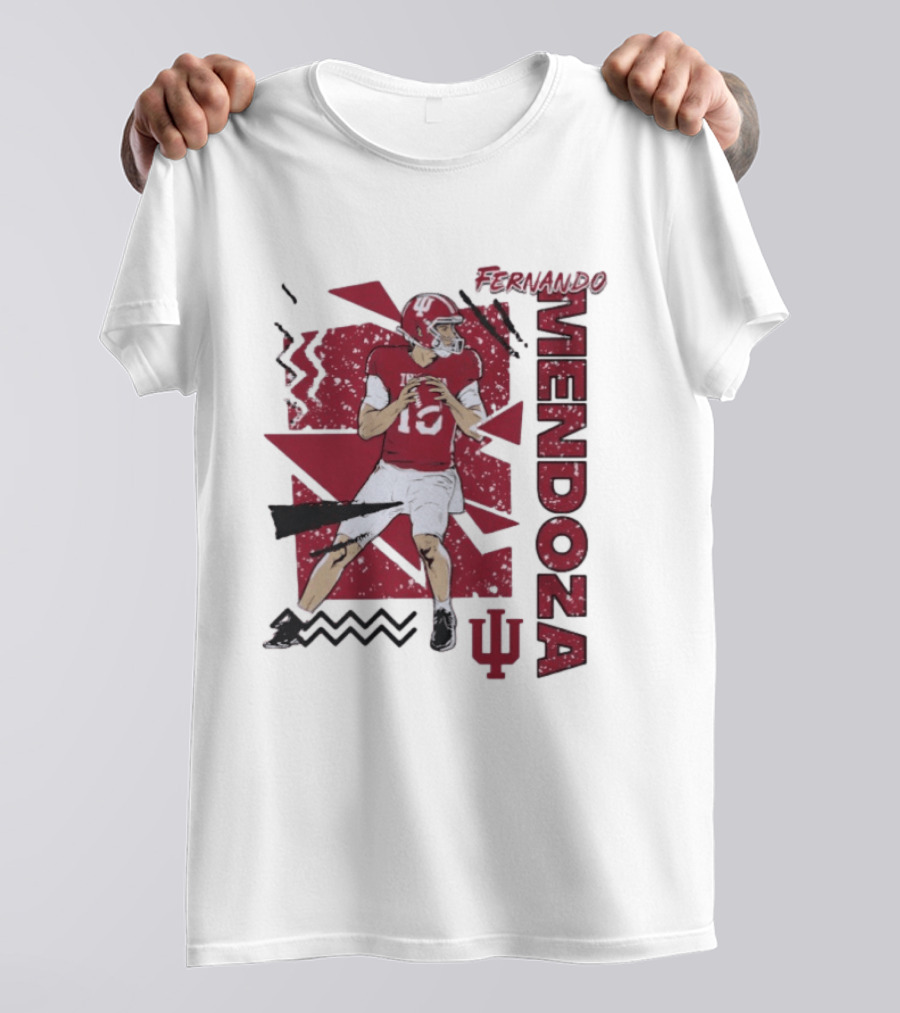 Indiana Football Fernando Mendoza Quarterback IU Sports Fan Gear T-Shirt