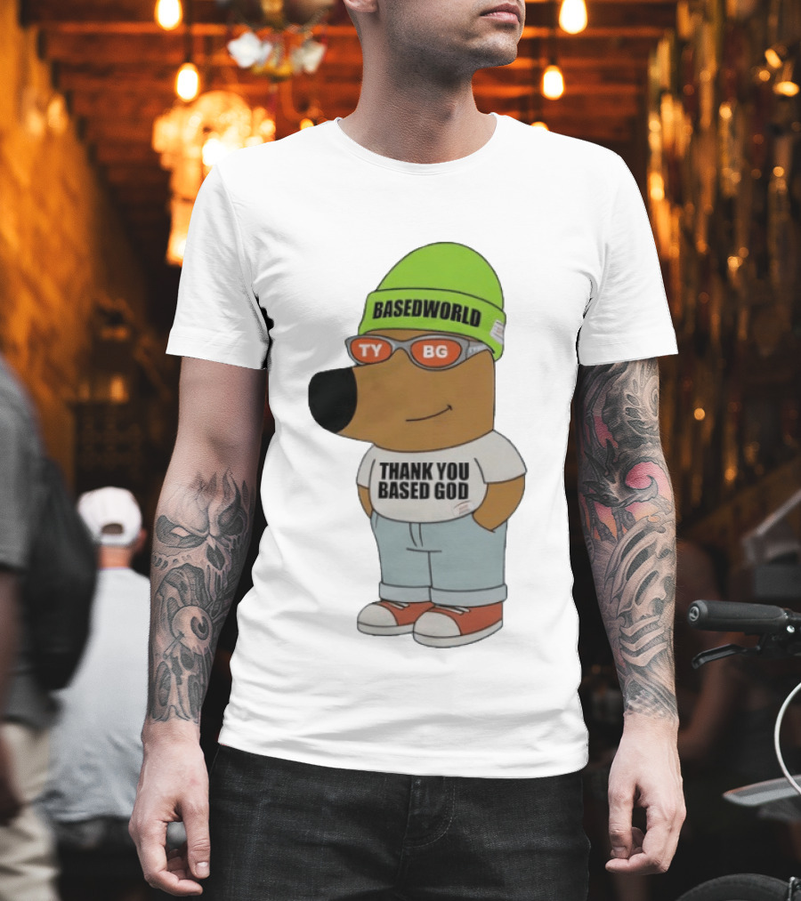 Basedworld Thank You Based God TY BG Retro Cartoon T-Shirt