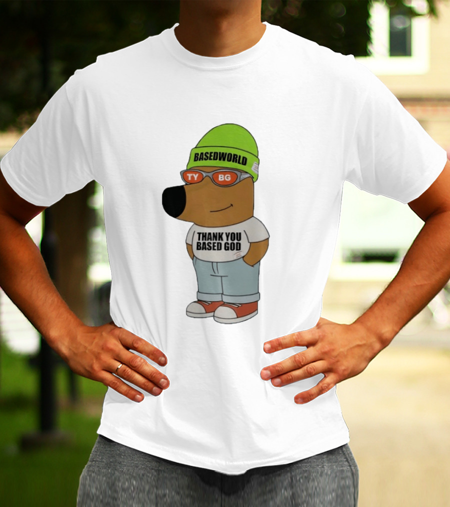Basedworld Thank You Based God TY BG Retro Cartoon T-Shirt