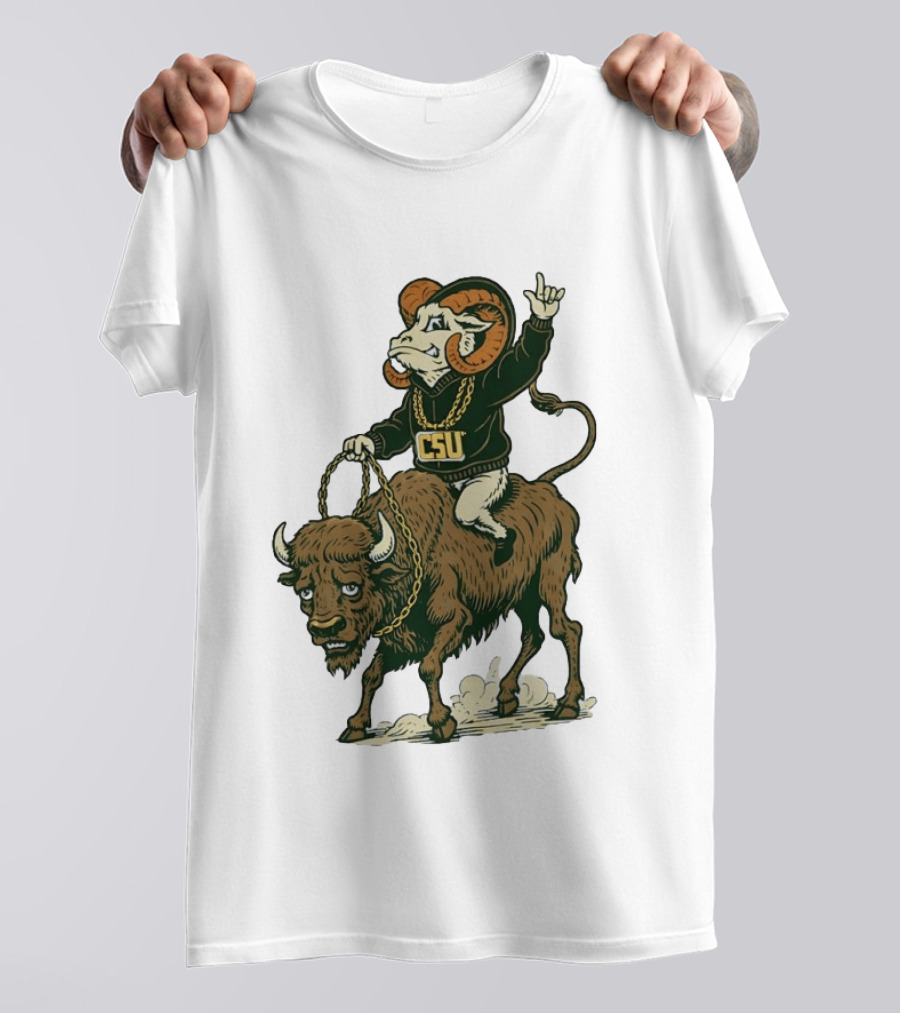 Colorado State Rams CSU Riding Buffalo In Rivalry T-Shirt