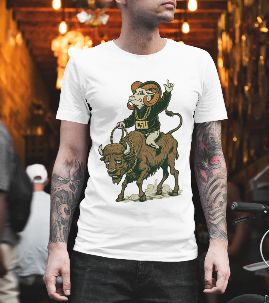 Colorado State Rams CSU Riding Buffalo In Rivalry T-Shirt