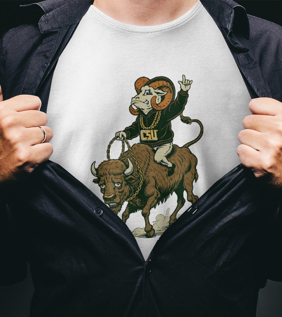 Colorado State Rams CSU Riding Buffalo In Rivalry T-Shirt