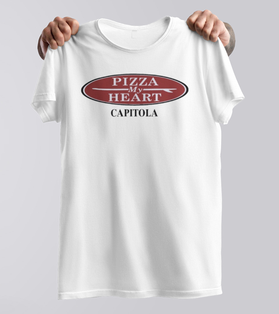 Pizza My Heart Capitola Classic Surfboard Oval T-Shirt