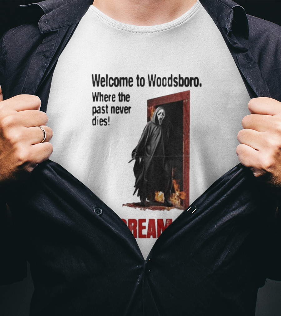 Welcome To Woodsboro Where The Past Never Dies Scream 7 T-Shirt