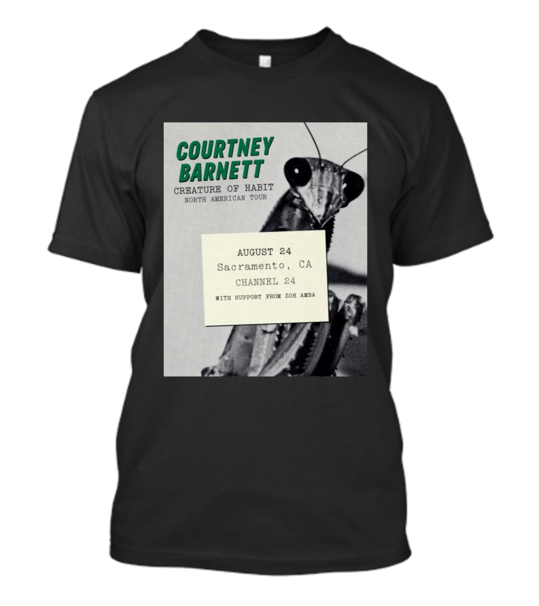 Courtney Barnett Creature Of Habit North American Tour August 24 Sacramento CA Channel 24 Zoh Amba T-Shirt