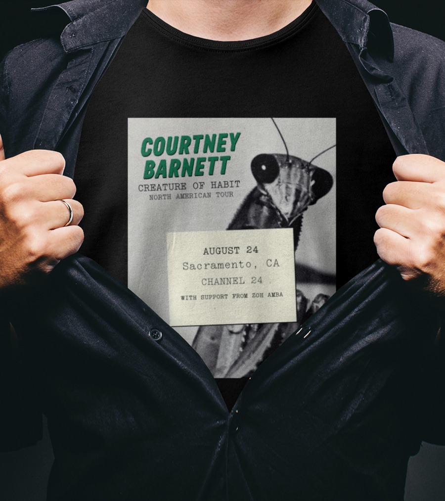 Courtney Barnett Creature Of Habit North American Tour August 24 Sacramento CA Channel 24 Zoh Amba T-Shirt