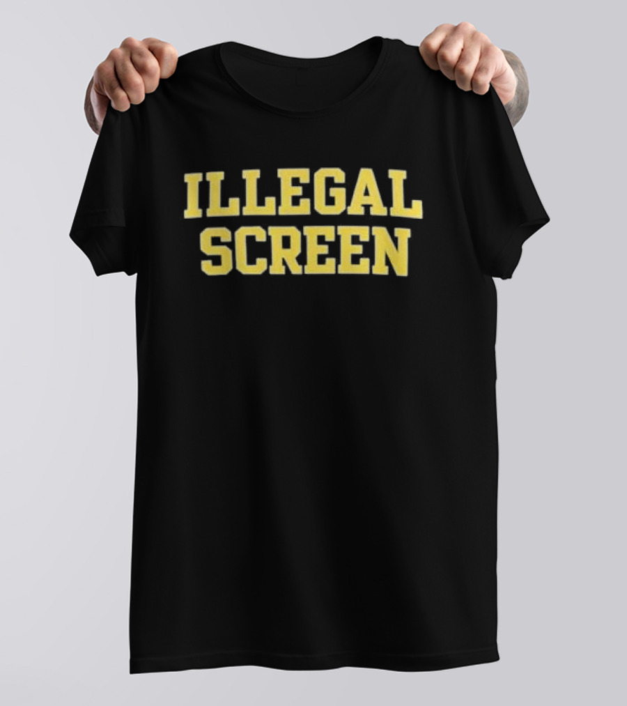 Illegal Screen Sports Humor Yellow T-Shirt