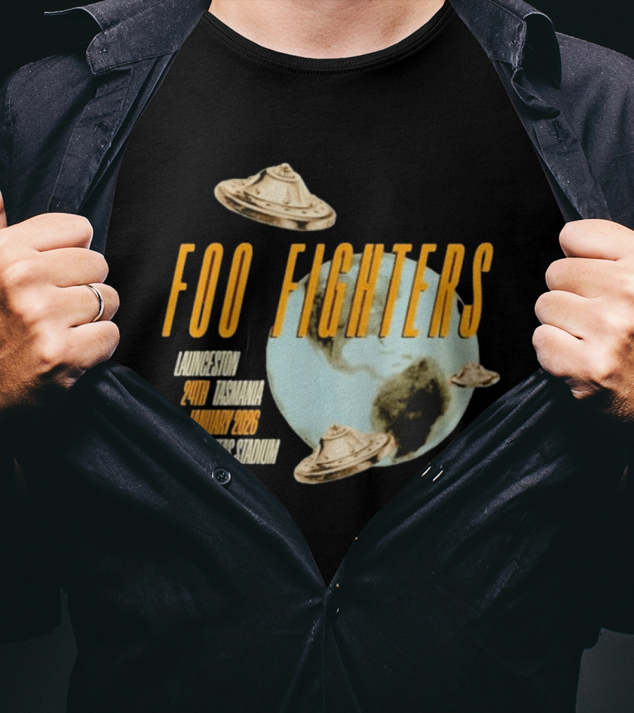 Foo Fighters Launceston UFO Tasmania January 2026 UTAS Stadium T-Shirt