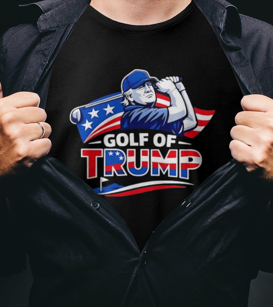 Golf Of Trump USA Patriotic Stars And Stripes Golfer T-Shirt
