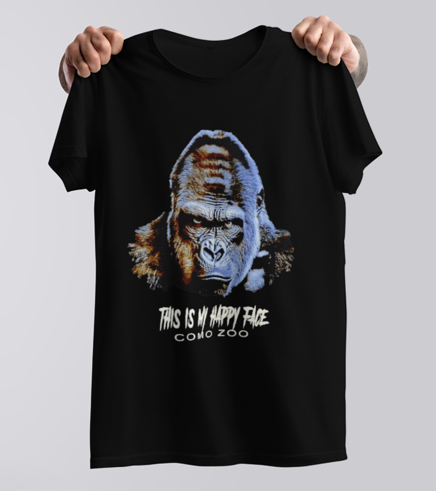 Gorilla This Is My Happy Face Como Zoo T-Shirt