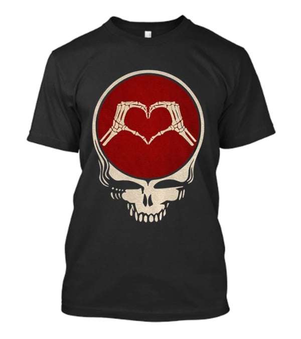 Grateful Dead Skull Skeleton Heart Hands Valentines Jerry Garcia Bob Weir T-Shirt