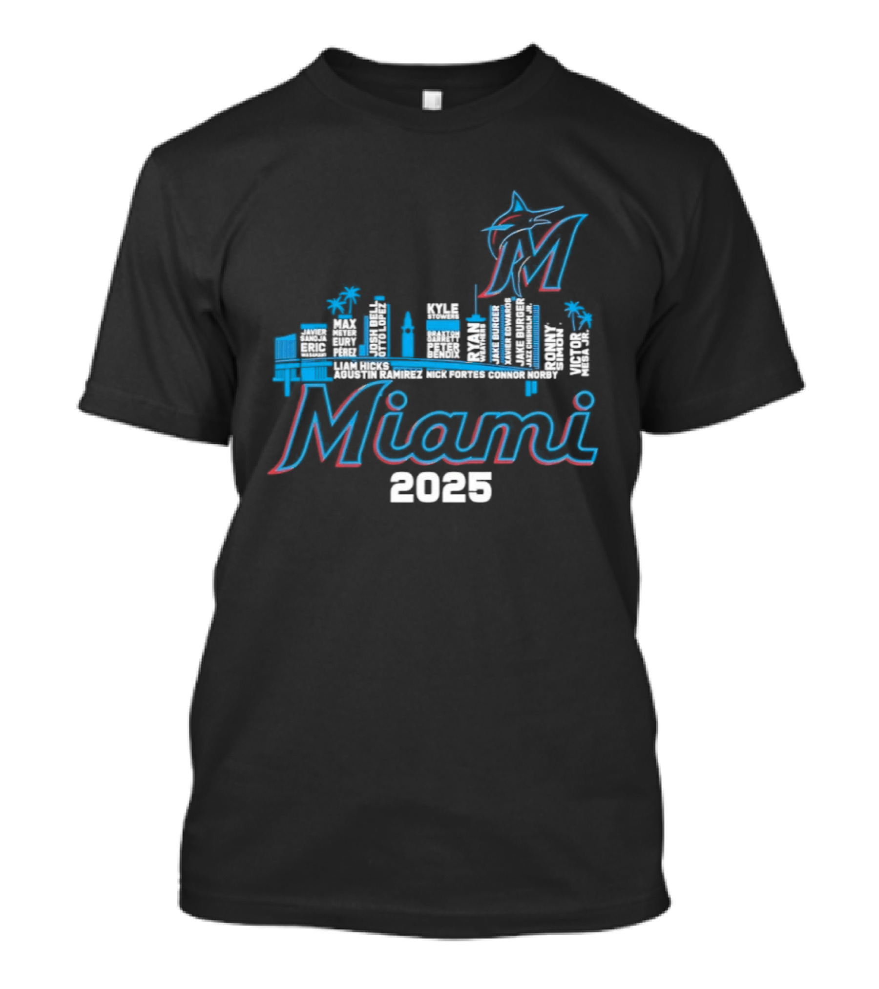 Miami Marlins City Skyline 2025 T-Shirt