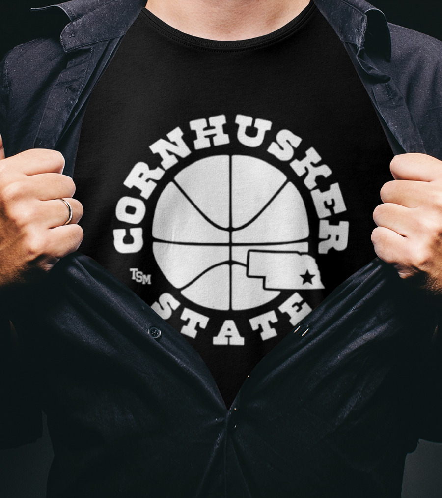 Cornhusker State Basketball Map Nebraska T-Shirt