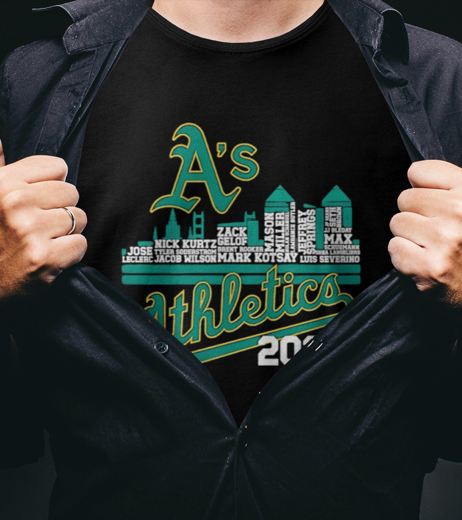 A's Athletics 2025 City Skyline Baseball T-Shirt