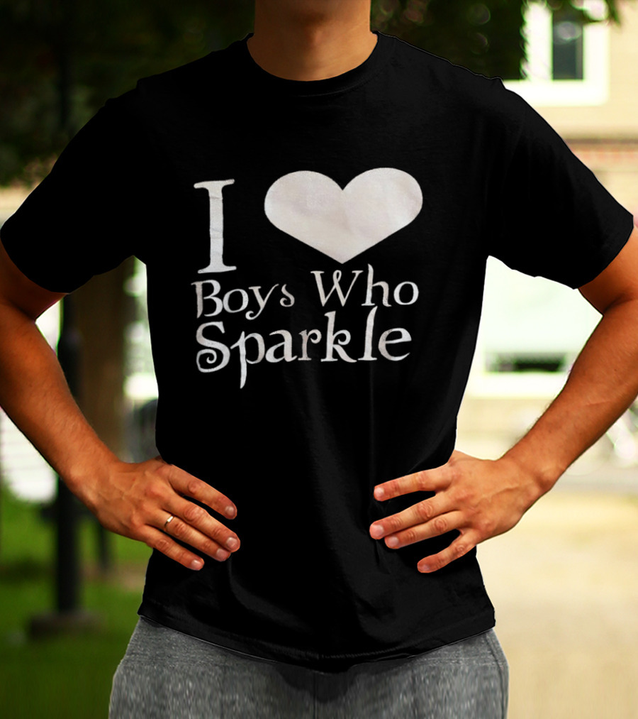 I Love Boys Who Sparkle Twilight Inspired Phrase T-Shirt