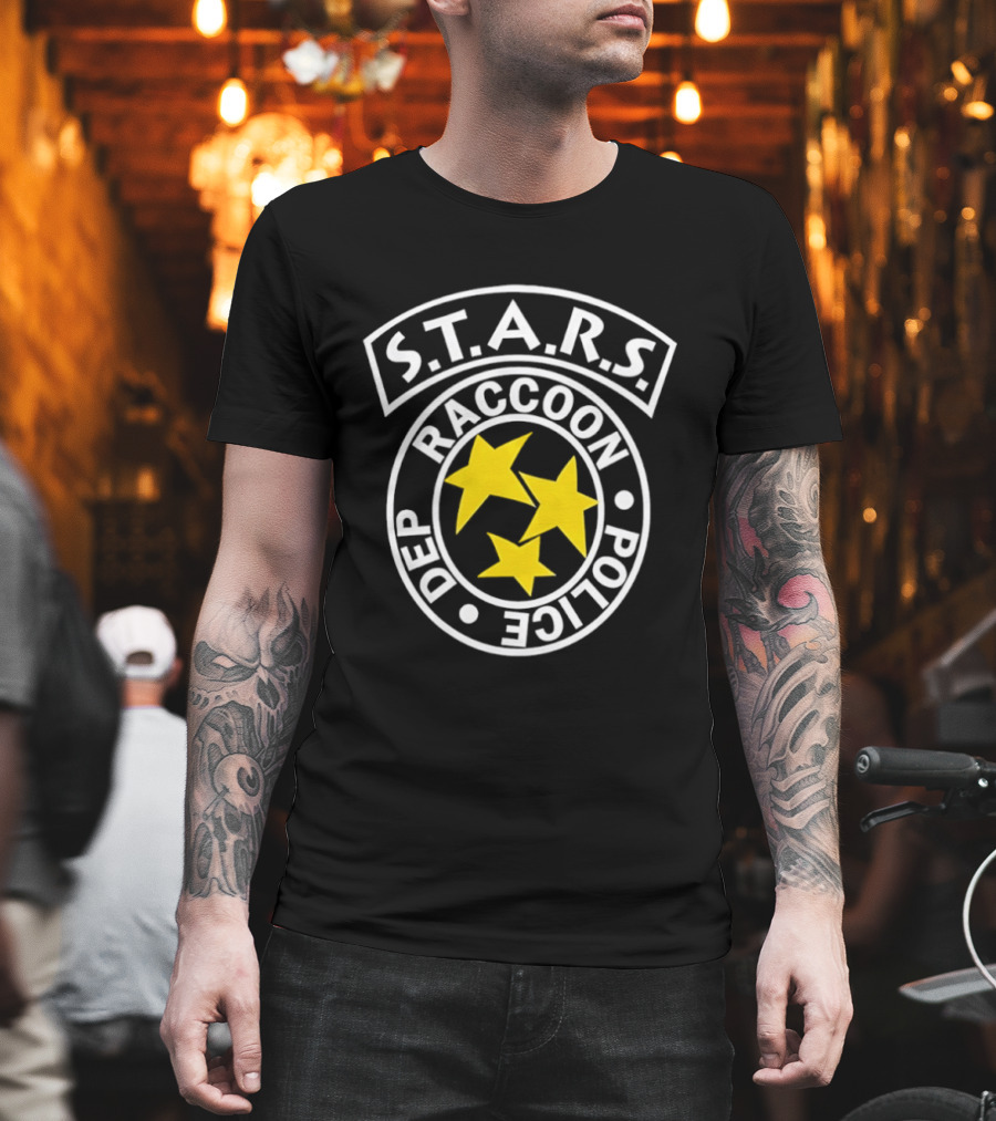 S.T.A.R.S. Raccoon Police Department Badge Style With Stars T-Shirt