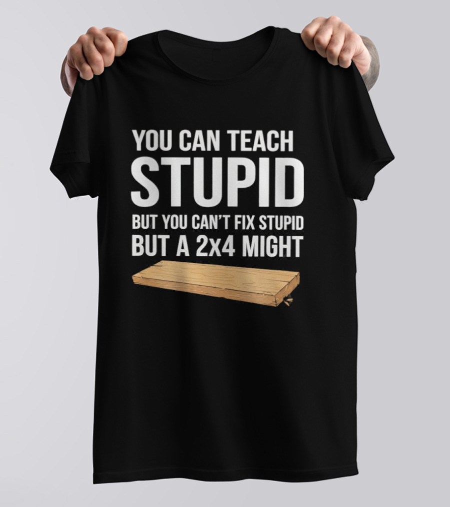 You Can Teach Stupid But You Can't Fix Stupid But A 2x4 Might T-Shirt
