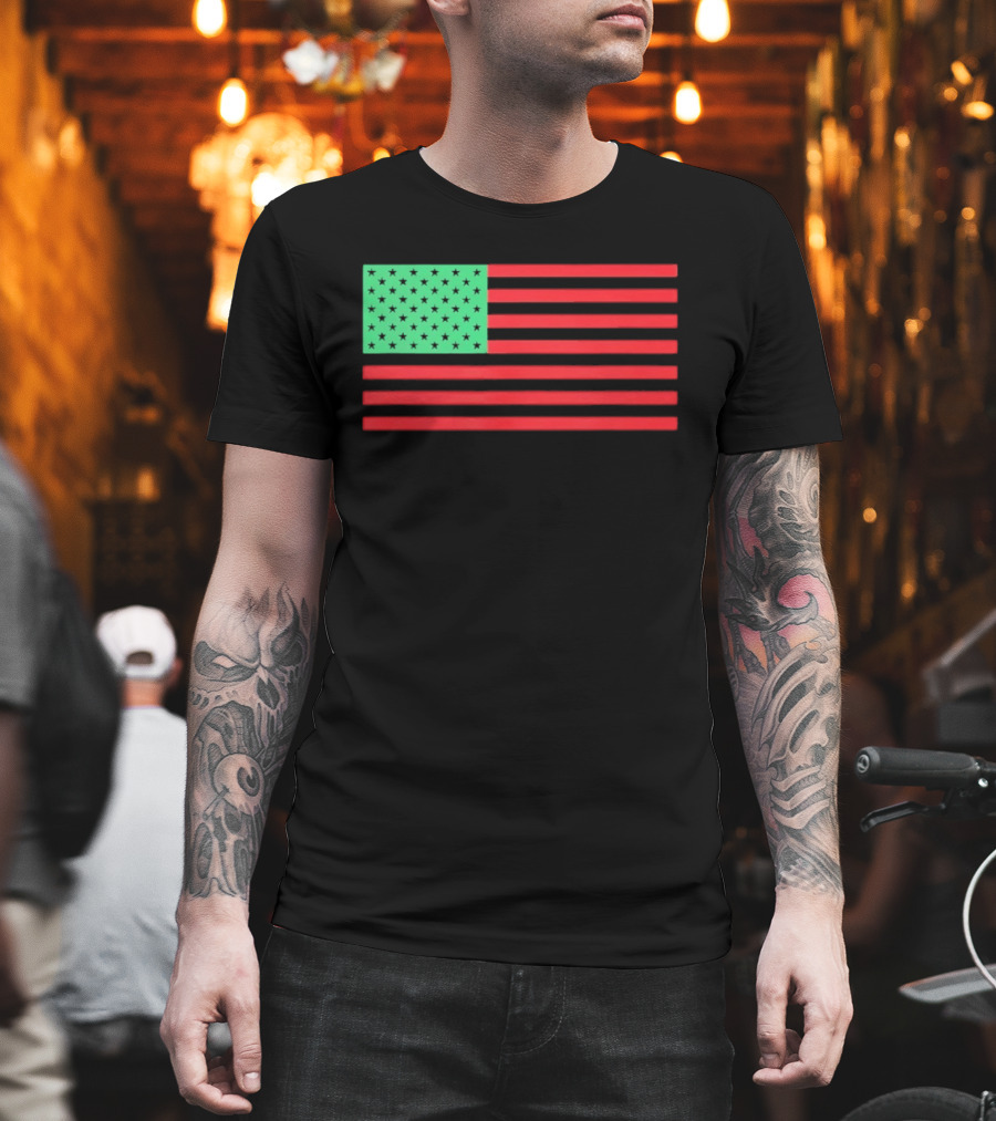 African American Red Green Black Flag T-Shirt