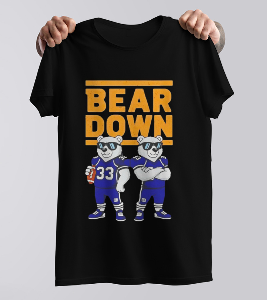 Bear Down Chicago Bears Football Cool Polar Bears Wearing Sunglasses T-Shirt