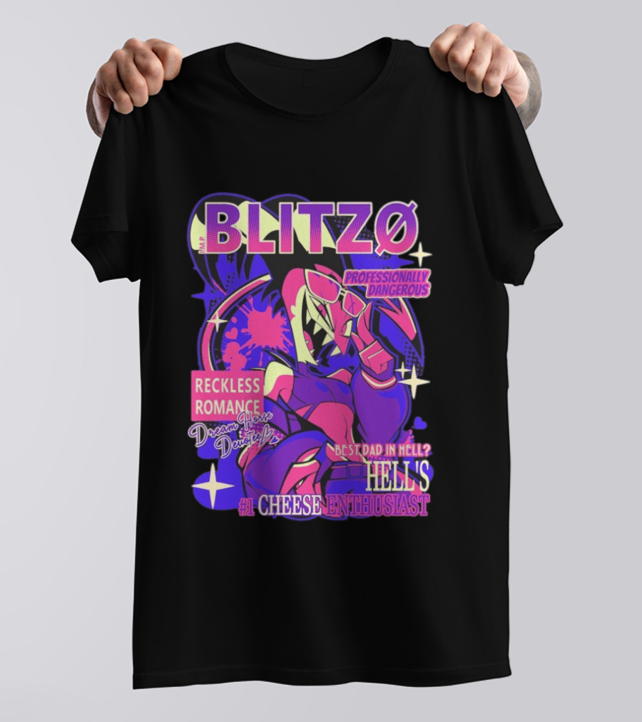 BLITZØ Professionally Dangerous Reckless Romance Dream Horse Dentist Hell's #1 Cheese T-Shirt