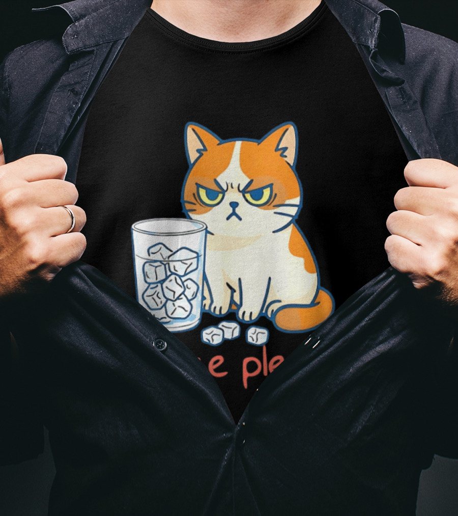 Grumpy Cat No Ice Please Glass Of Ice Cubes T-Shirt